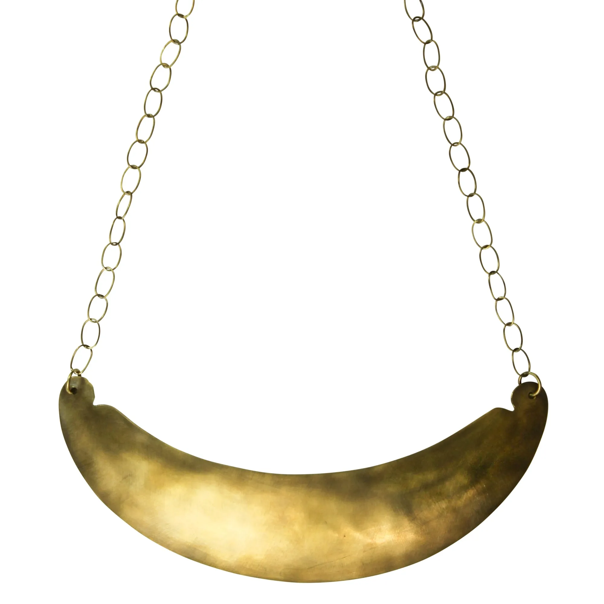 Dora Crescent Necklace, Brass