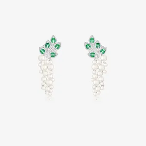 Emerald Branches CZ Leaves Earrings