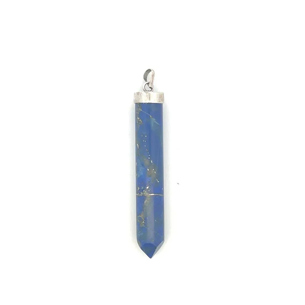 Estate Sterling Silver Terminated Lapis Lazuli Pendant