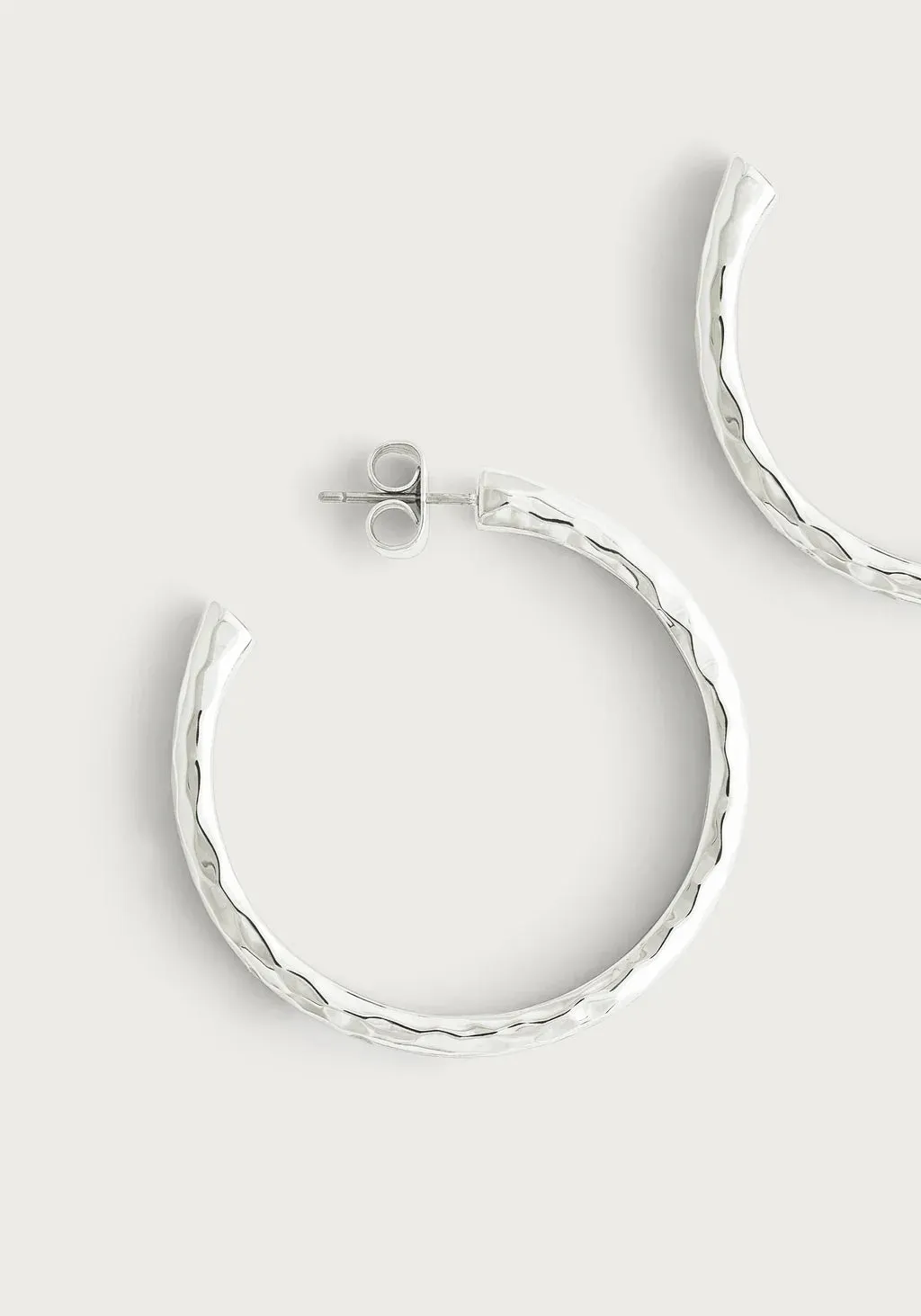 Farrier Medium Hoops, Silver