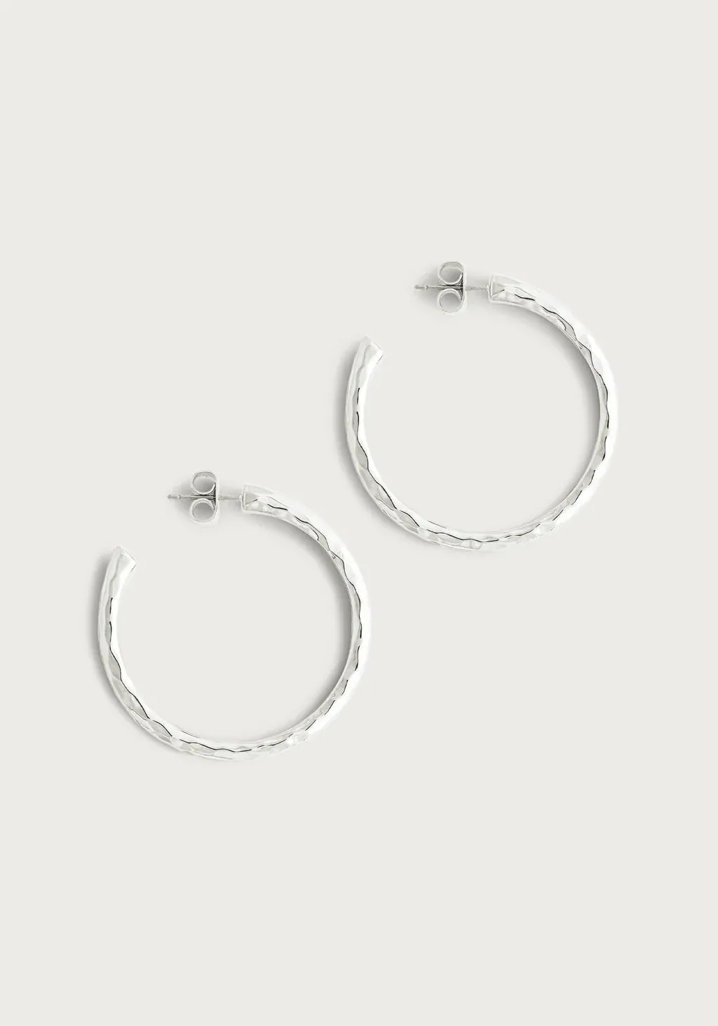 Farrier Medium Hoops, Silver