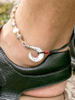 Fish Hook Beads Men's Anklet