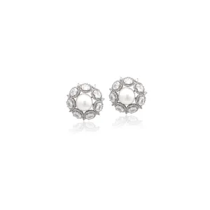 Freshwater Pearl & Cubic Zirconia Earrings