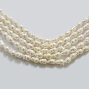 Freshwater Real Pearl Sold Per line in size Approximately 4~6mm and length about  15 1/2 Inches Long