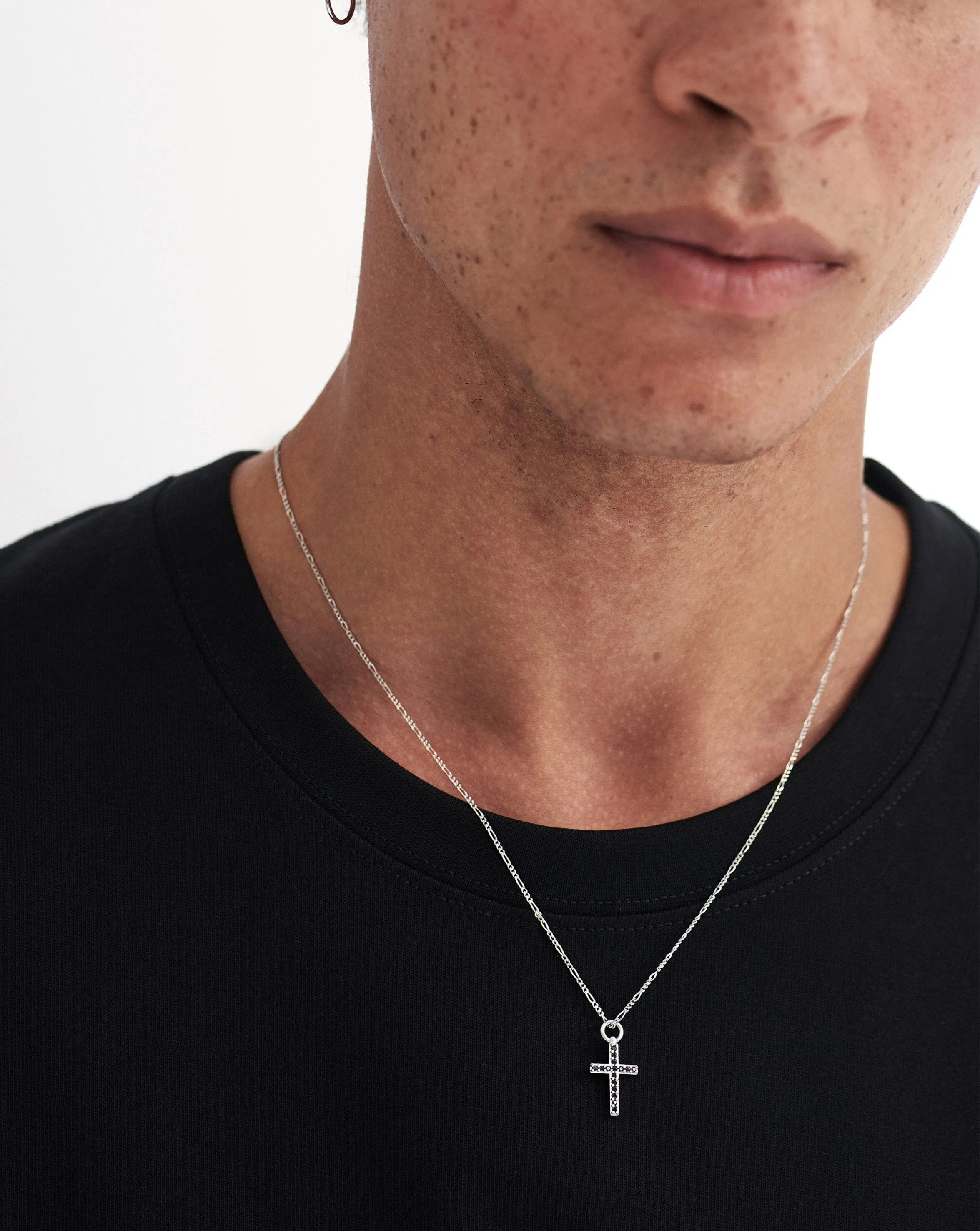 Fused Pave Cross Necklace