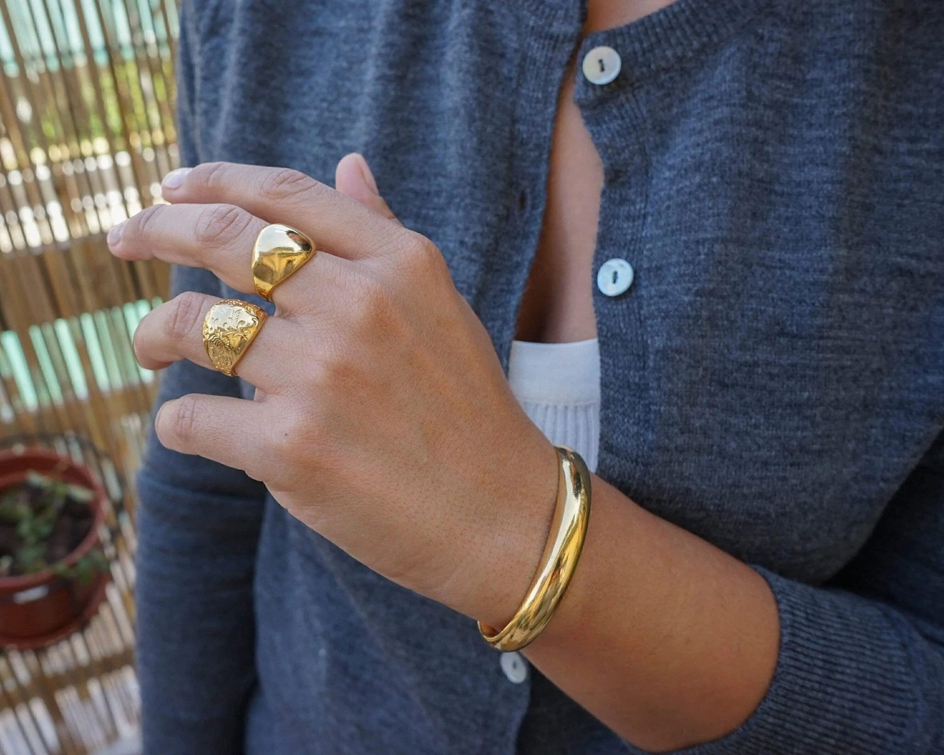 Gold Bold Cuff Bracelet