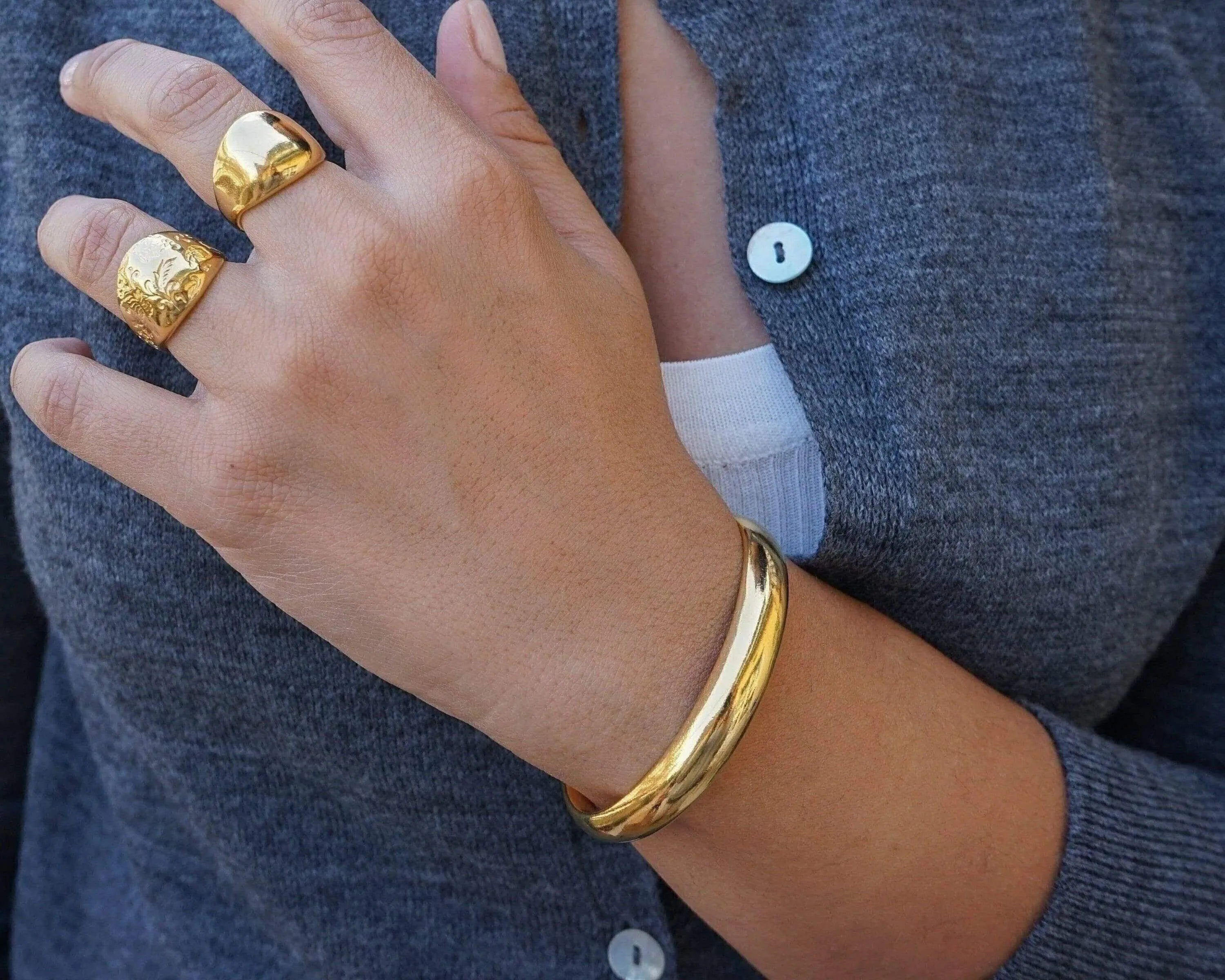 Gold Bold Cuff Bracelet