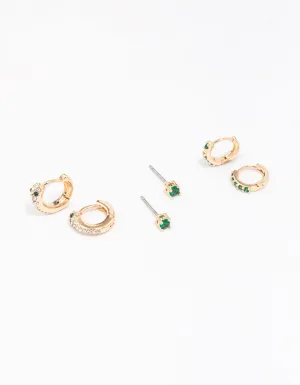 Gold Dainty Earring 3-Pack