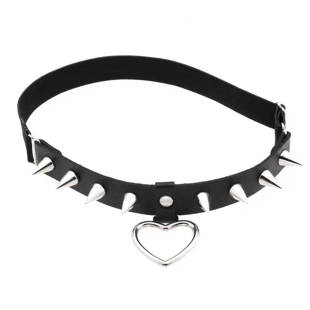 Gothic Style Leg Garter Belt with Heart / Women's Spike Studs Anklets Body Belts