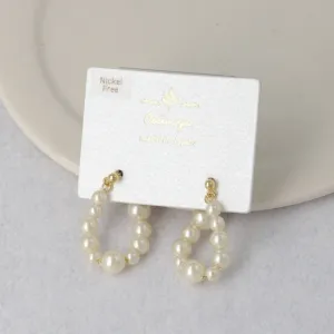 Graduated Pearl Hoop Earrings