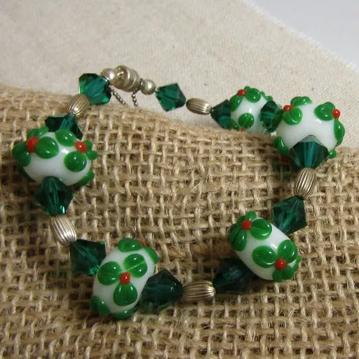 Green Handmade Artisan Beaded Bracelet