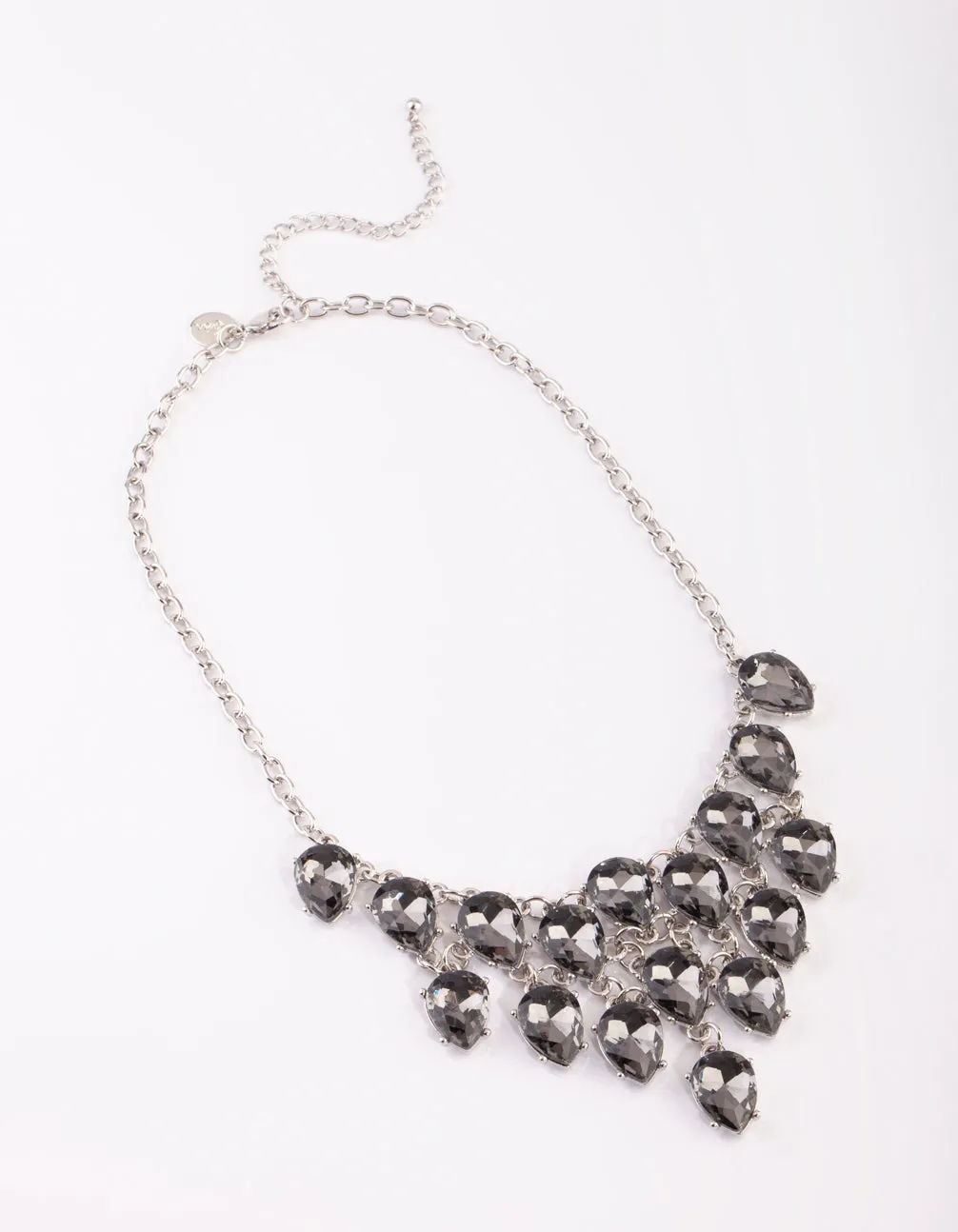 Gunmetal Diamante Statement Necklace