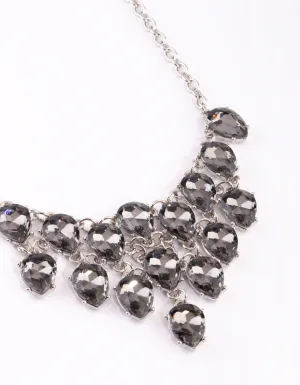 Gunmetal Diamante Statement Necklace