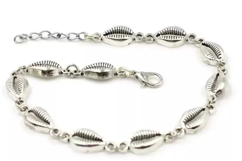 Gurjari Jewellers Silver Chain with Turquise   Kodi oxidised Beads Anklets Silver Anklet