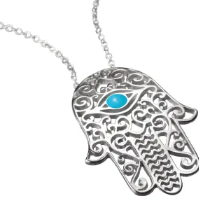 Hamsa Filigree Pendant Necklace