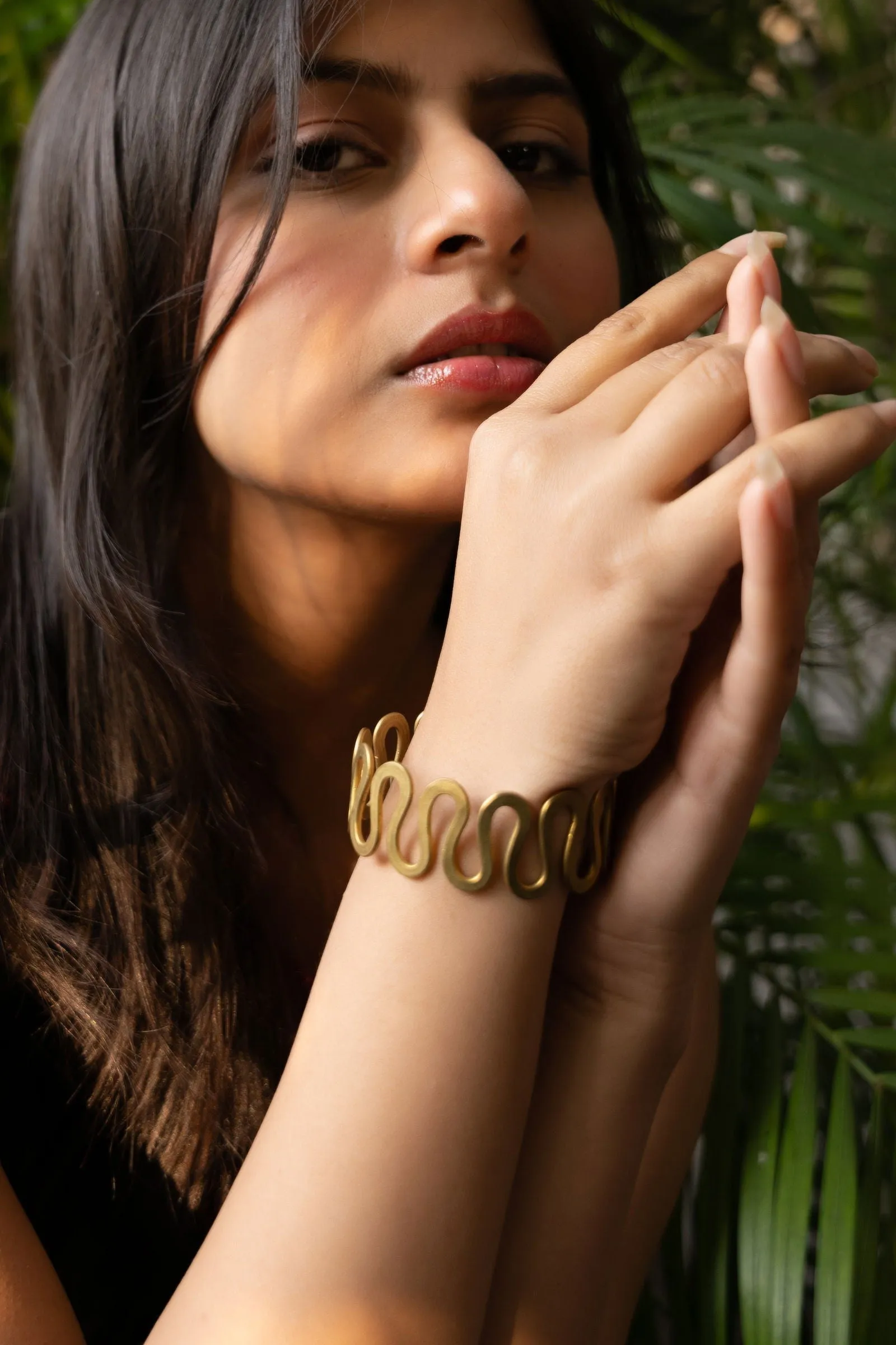 Handmade Dokra Brass Snake Adjustable Bangle - Unique Intricate Design for Any Wrist Size