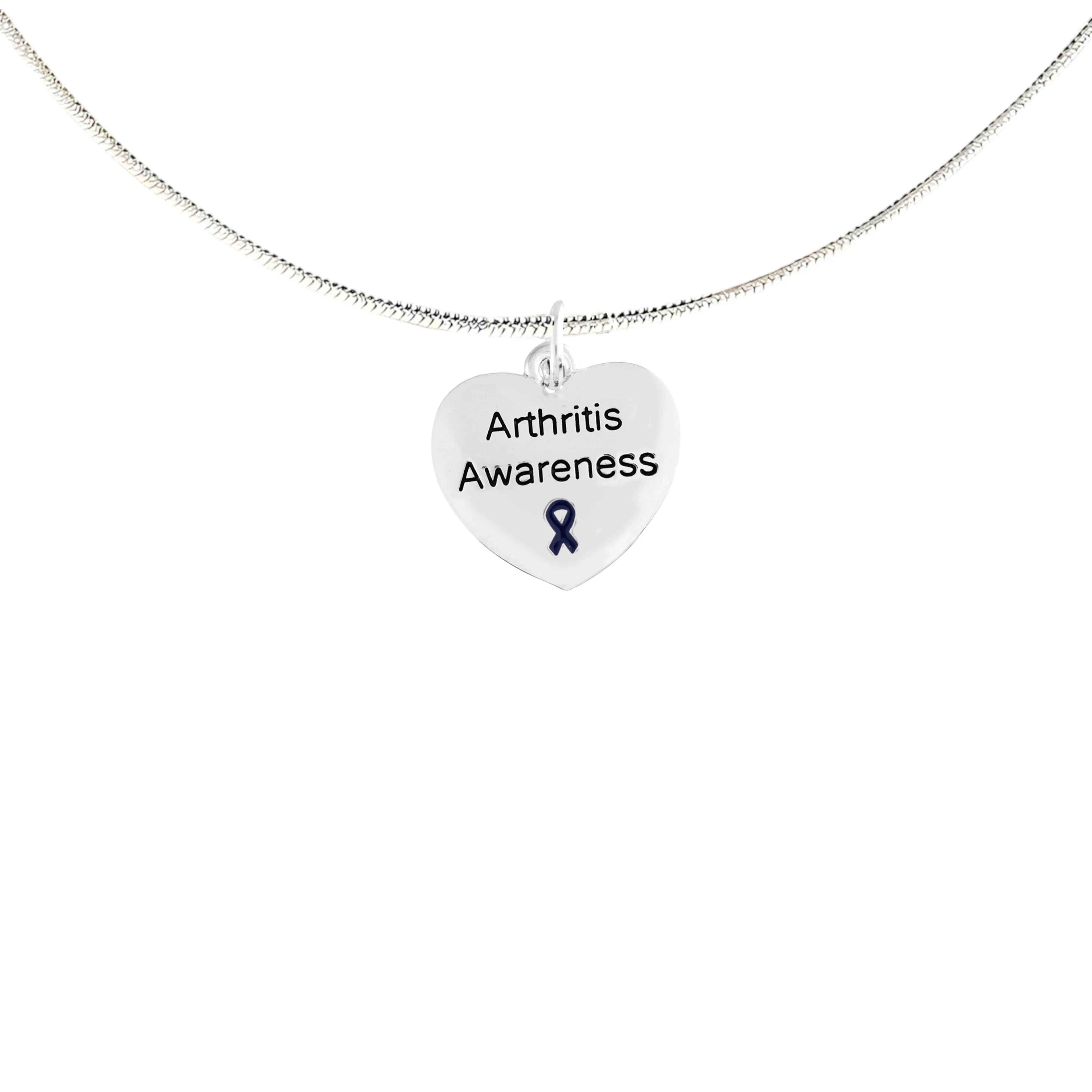 Heart Shaped Arthritis Awareness Necklaces