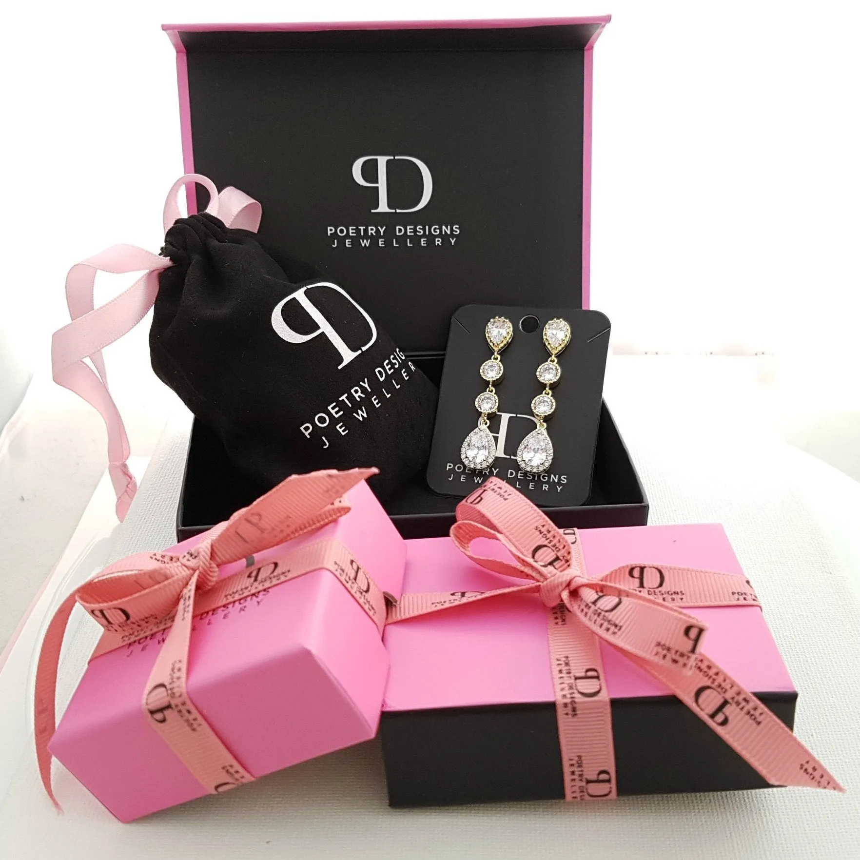 Heart Stud Earrings & Pendants Set-Diana