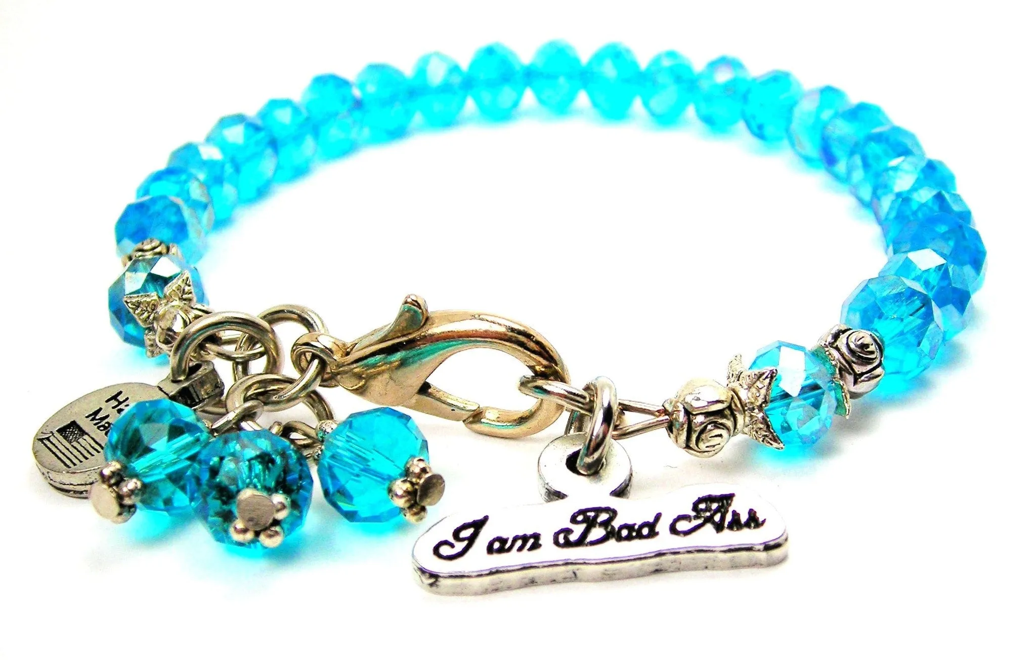 I Am Bad Ass Splash of Color Crystal Bracelet