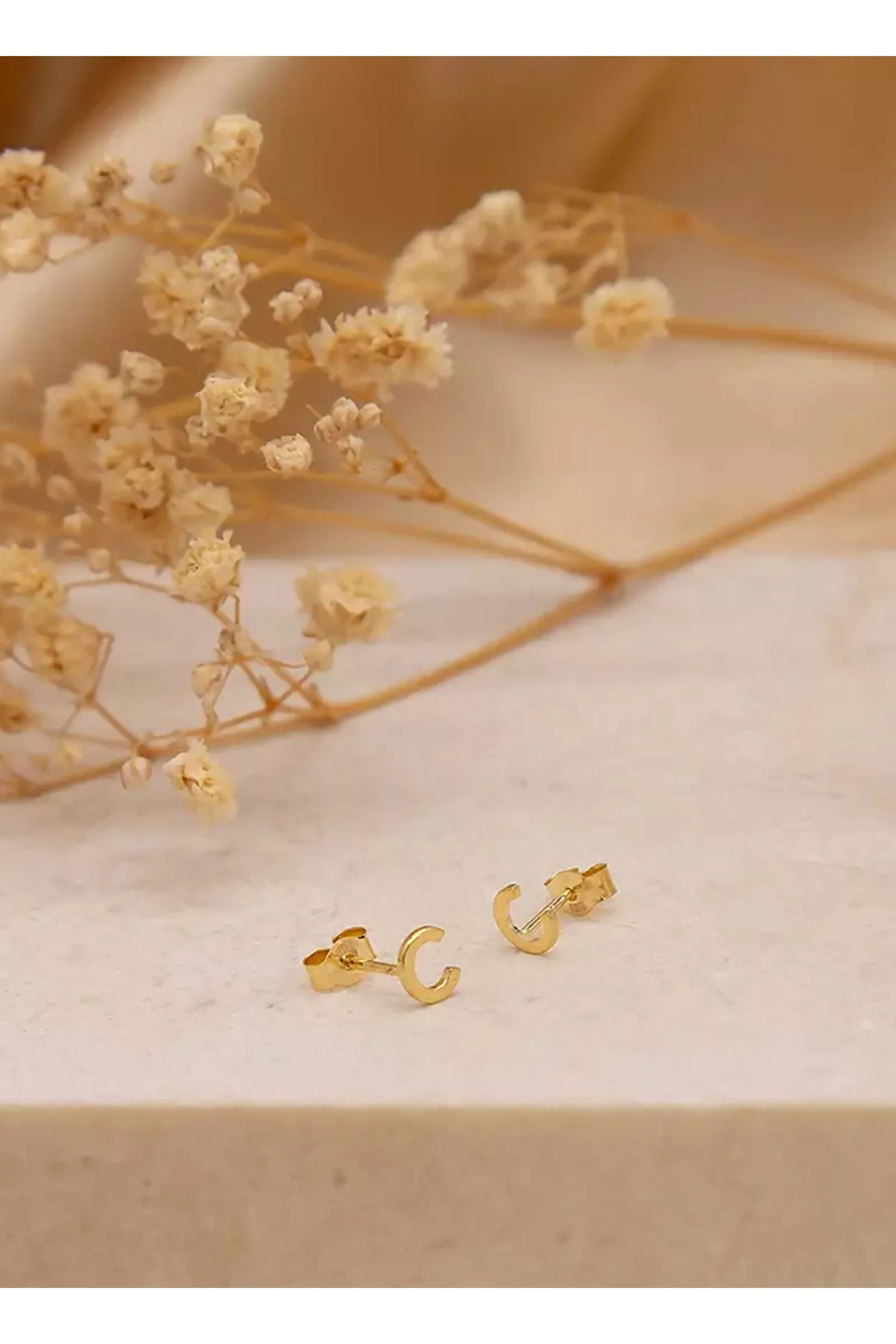 IBB 9ct Gold Initial Stud Earrings