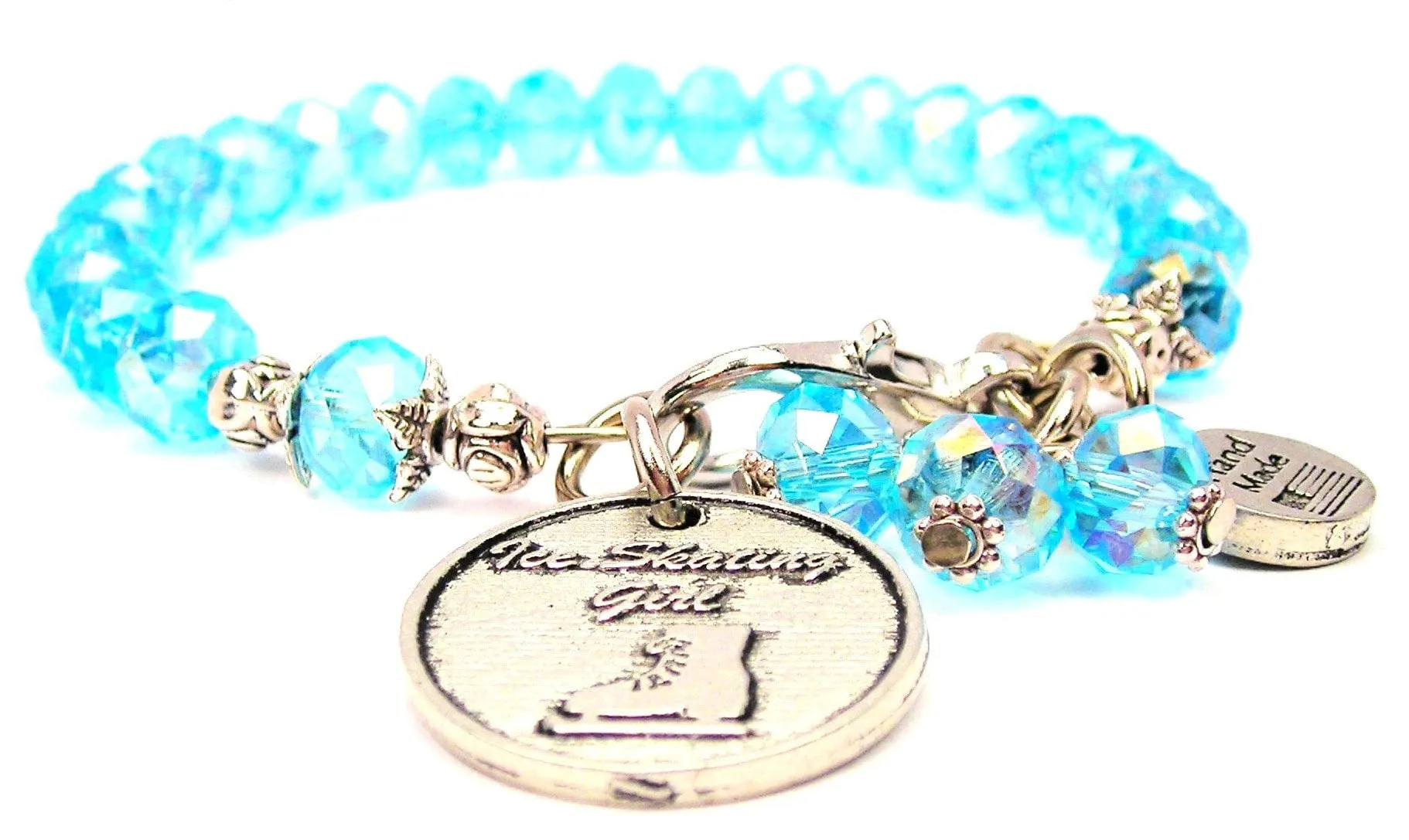 Ice Skating Girl Splash Of Color Crystal Bracelet