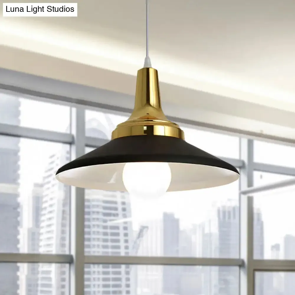 Industrial Conic Shade Pendant Light for Chic Bedroom Decor - Black Metal Suspended Fixture