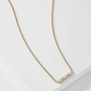 ITTY BITTY CZ BAR NECKLACE