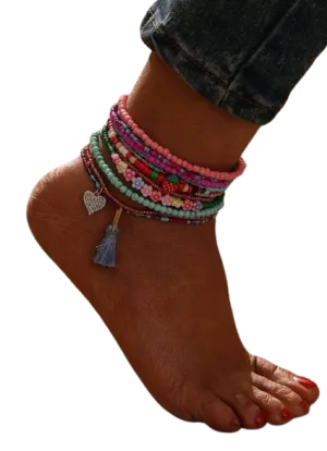 Jewellery - anklet set - bright beaded (12)