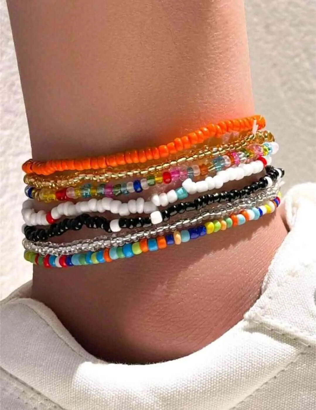 Jewellery - anklet set - colourful beaded (7)