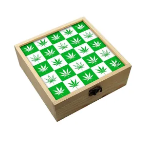 Jewellery Box Makepup Organizer -  Happy Green Leaves