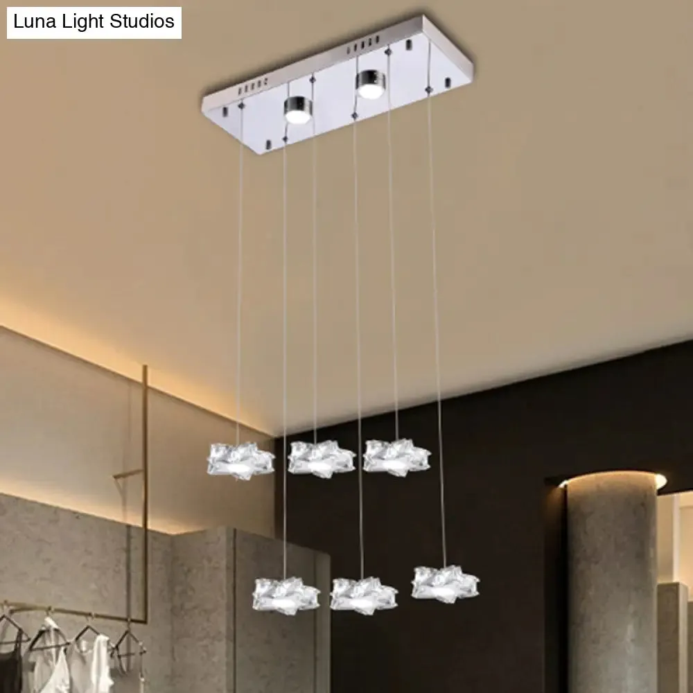 K9 Crystal Star LED Ceiling Light - Minimalist Stainless-Steel Pendant