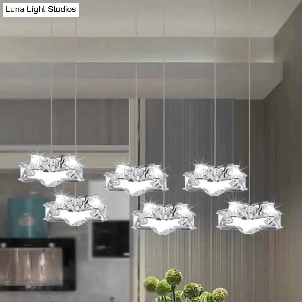 K9 Crystal Star LED Ceiling Light - Minimalist Stainless-Steel Pendant