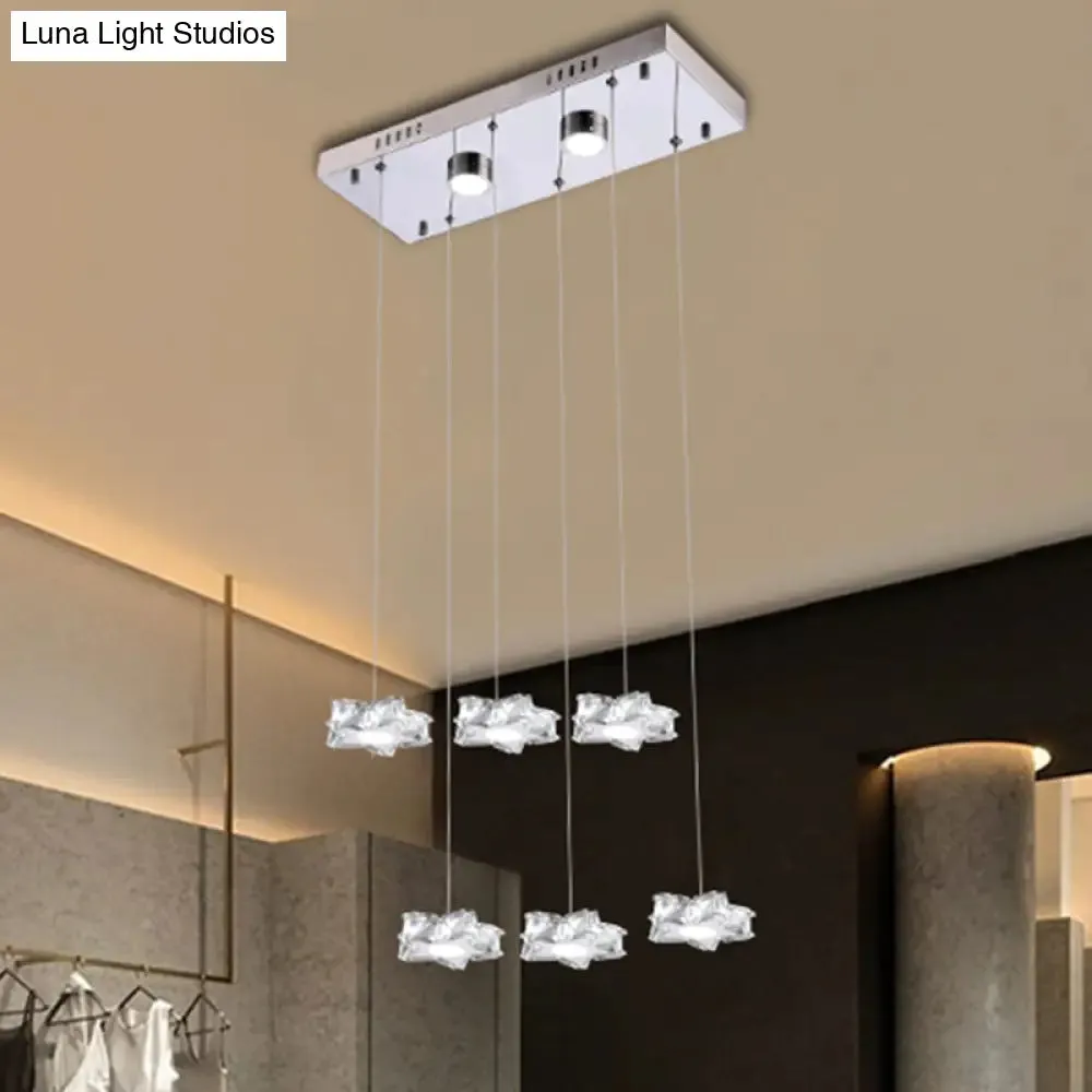 K9 Crystal Star LED Ceiling Light - Minimalist Stainless-Steel Pendant