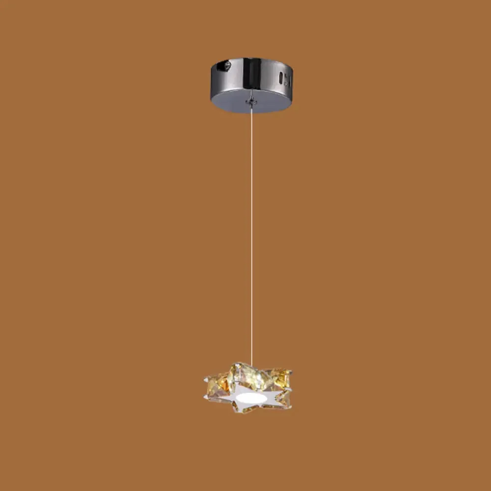 K9 Crystal Star LED Ceiling Light - Minimalist Stainless-Steel Pendant