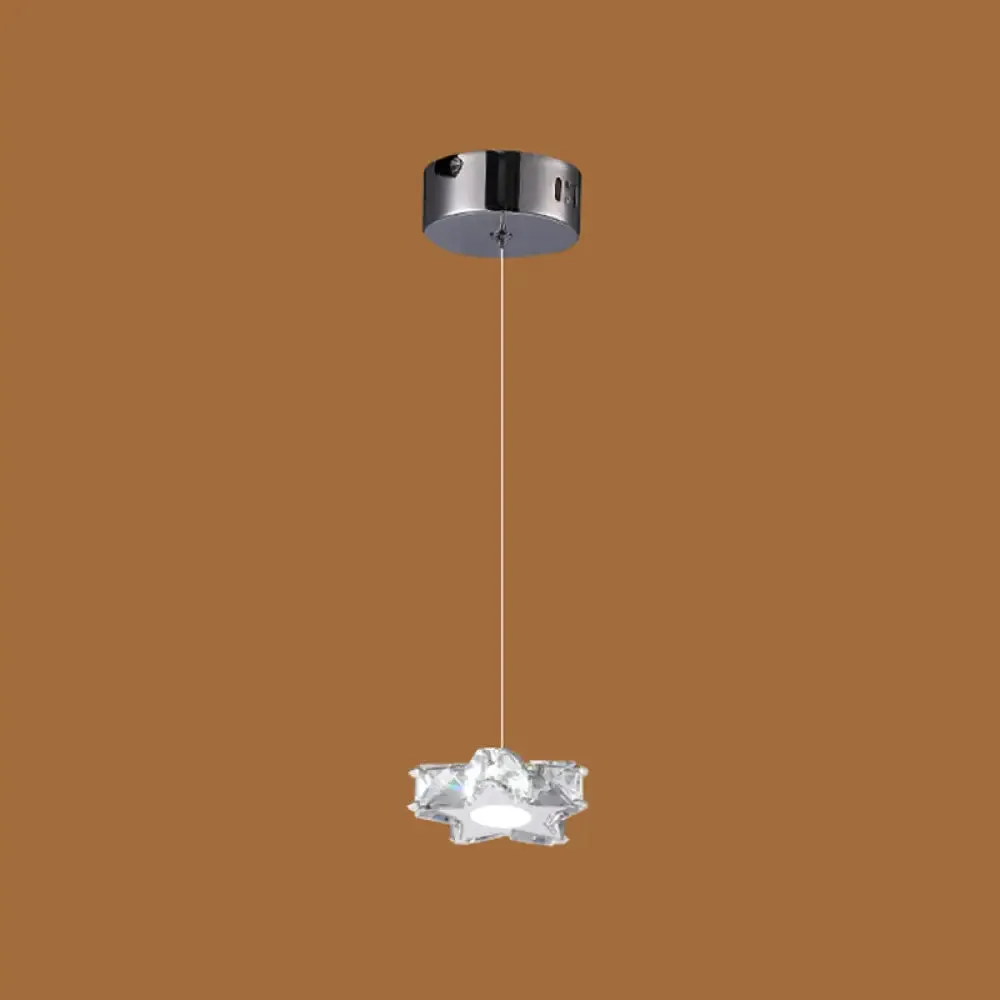 K9 Crystal Star LED Ceiling Light - Minimalist Stainless-Steel Pendant