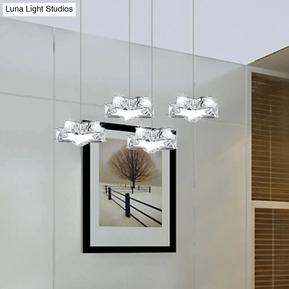 K9 Crystal Star LED Ceiling Light - Minimalist Stainless-Steel Pendant