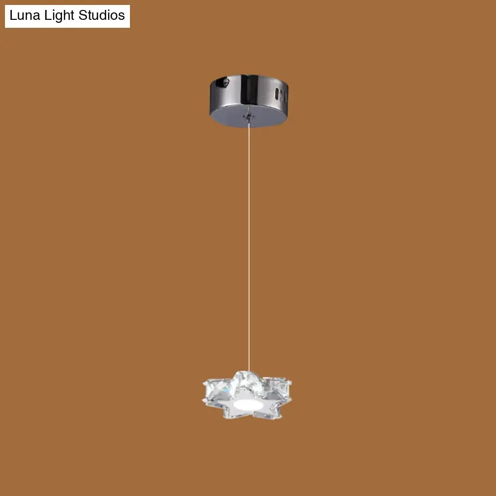 K9 Crystal Star LED Ceiling Light - Minimalist Stainless-Steel Pendant