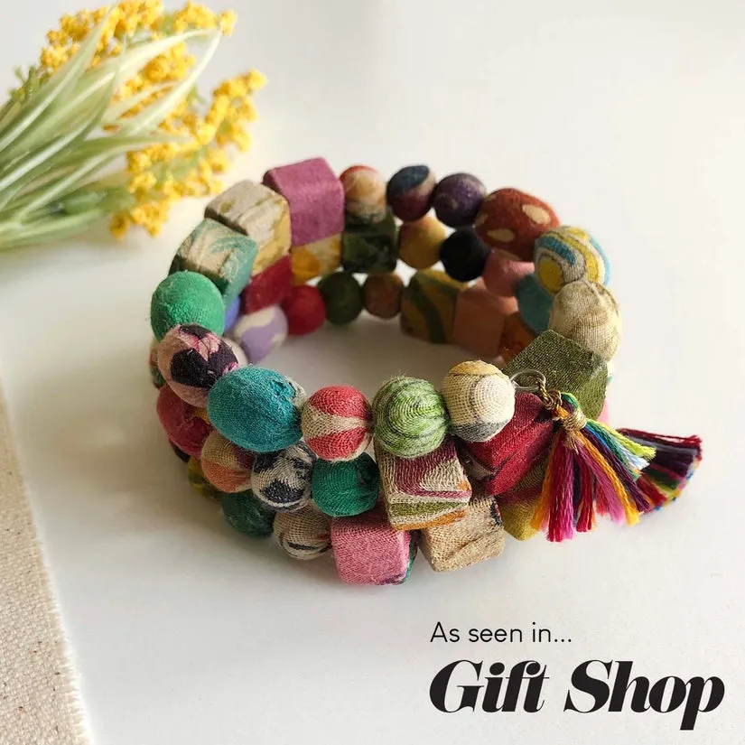 Kantha Spiral Shapes Bracelet