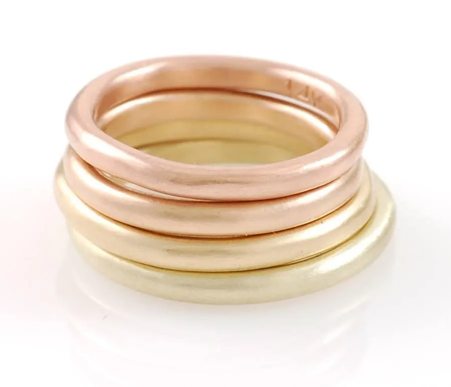 Layered - Multi-Hammered Ring in Rose Gold - Made to order