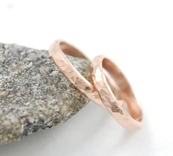 Layered - Multi-Hammered Ring in Rose Gold - Made to order