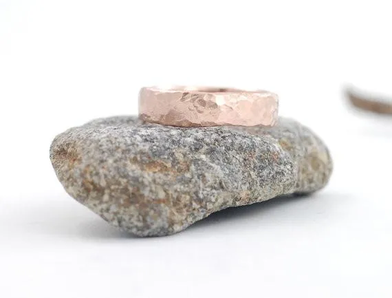 Layered - Multi-Hammered Ring in Rose Gold - Made to order