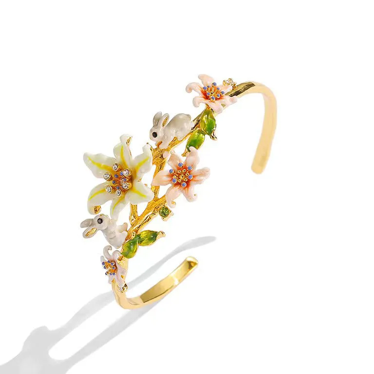 Lily And Rabbit Enamel Glazed Bracelet-i7bags