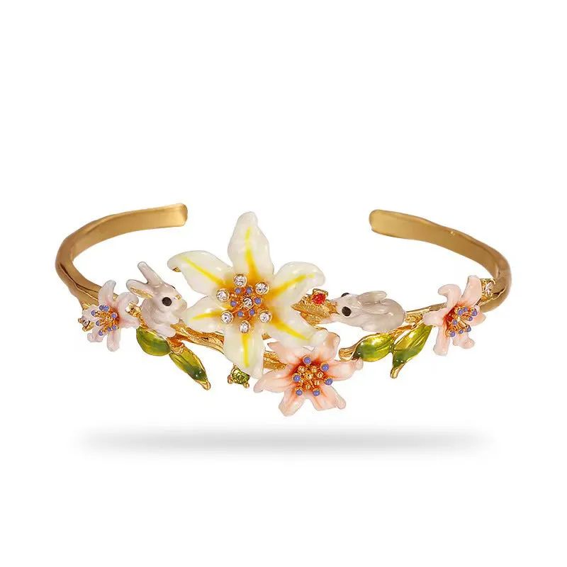 Lily And Rabbit Enamel Glazed Bracelet-i7bags