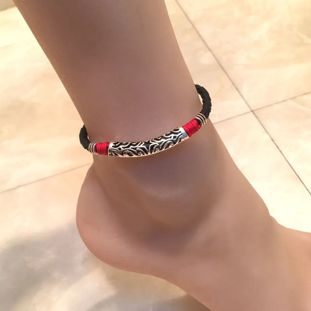 Mens Womens Couple Leather Rope Anklet Ankle Bracelet