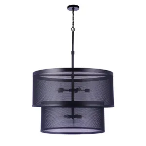 Mesh 9 Light Pendant in Flat Black