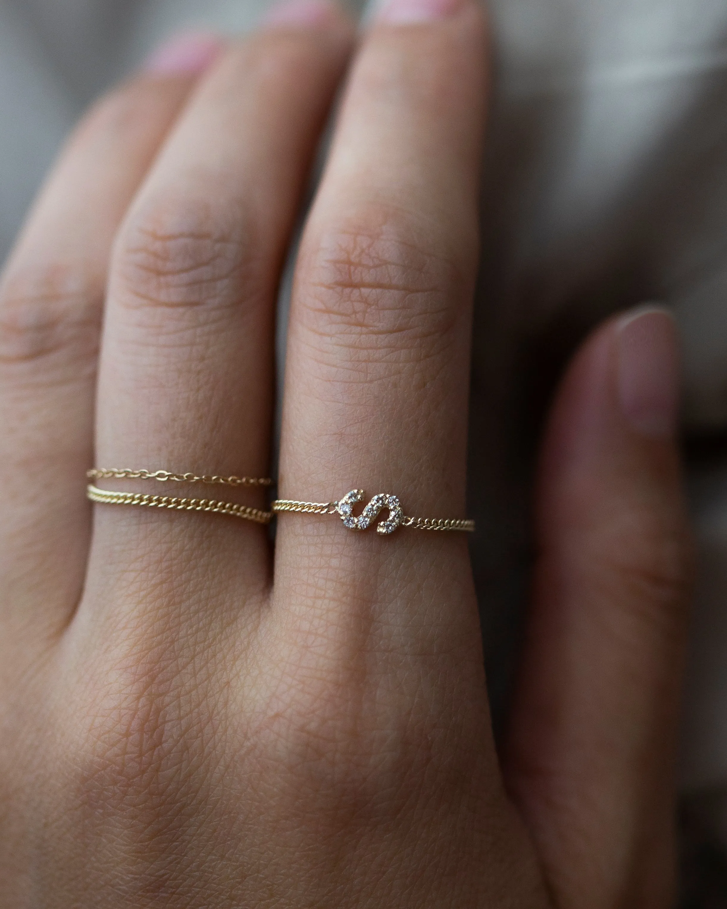 Mini Diamonds letter Ring