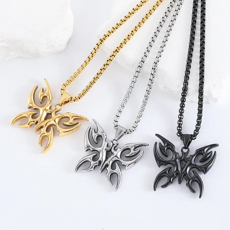 Minimalist Butterfly Stainless Steel Electroplating Pendants