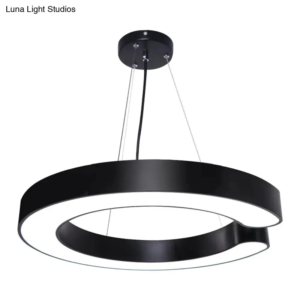 Minimalist C-Shaped LED Pendant Light for Office Ceiling