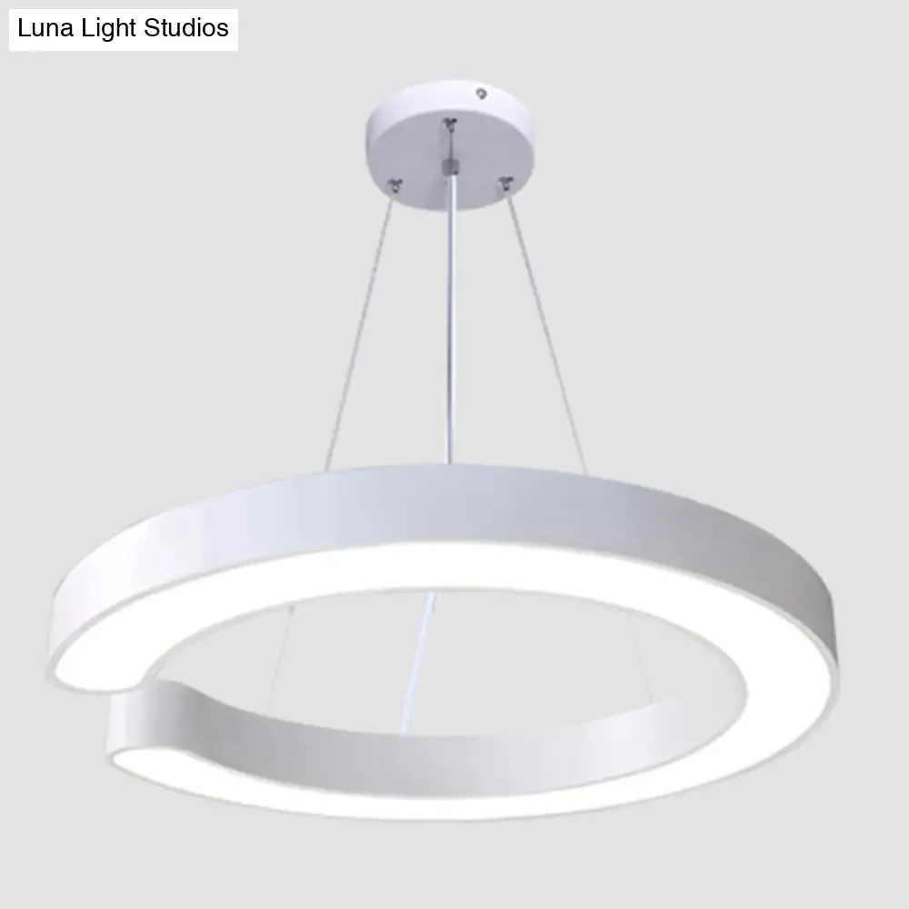 Minimalist C-Shaped LED Pendant Light for Office Ceiling