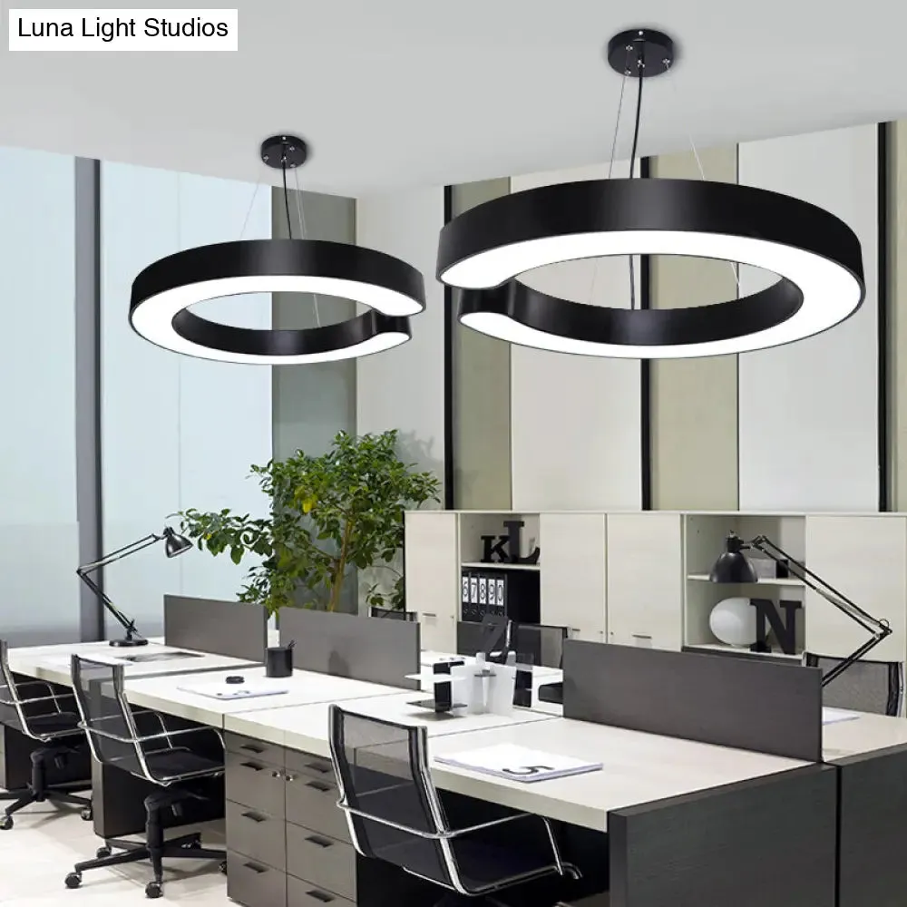 Minimalist C-Shaped LED Pendant Light for Office Ceiling